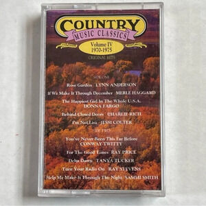 Country Music Classics 1970  to 1975 Music Song Cassette Tape 1992